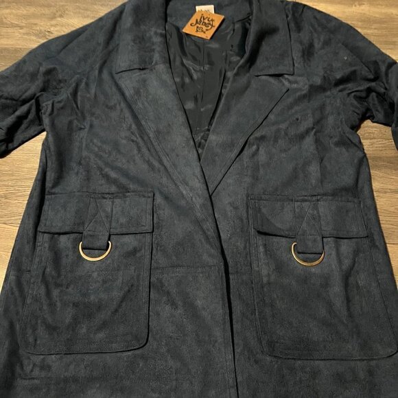NWT Ivy Jane Faux Suede Jacket with Open Front. Size Med. - Picture 5 of 10